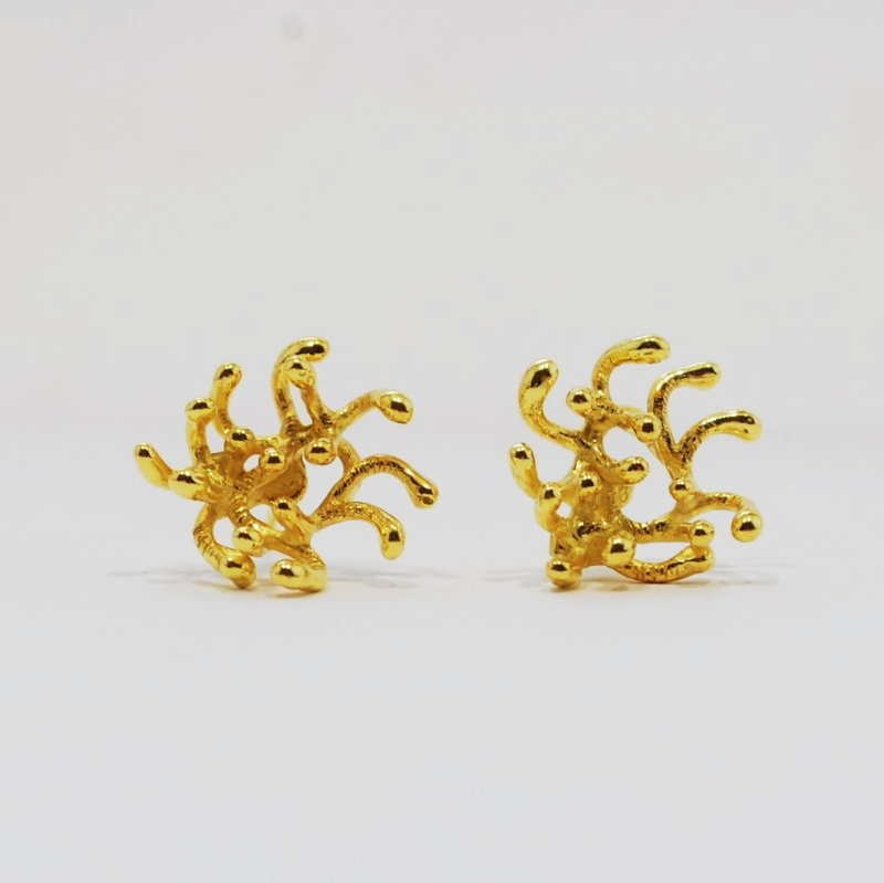 Orecchini a lobo in argento 925 dorato_L16O1