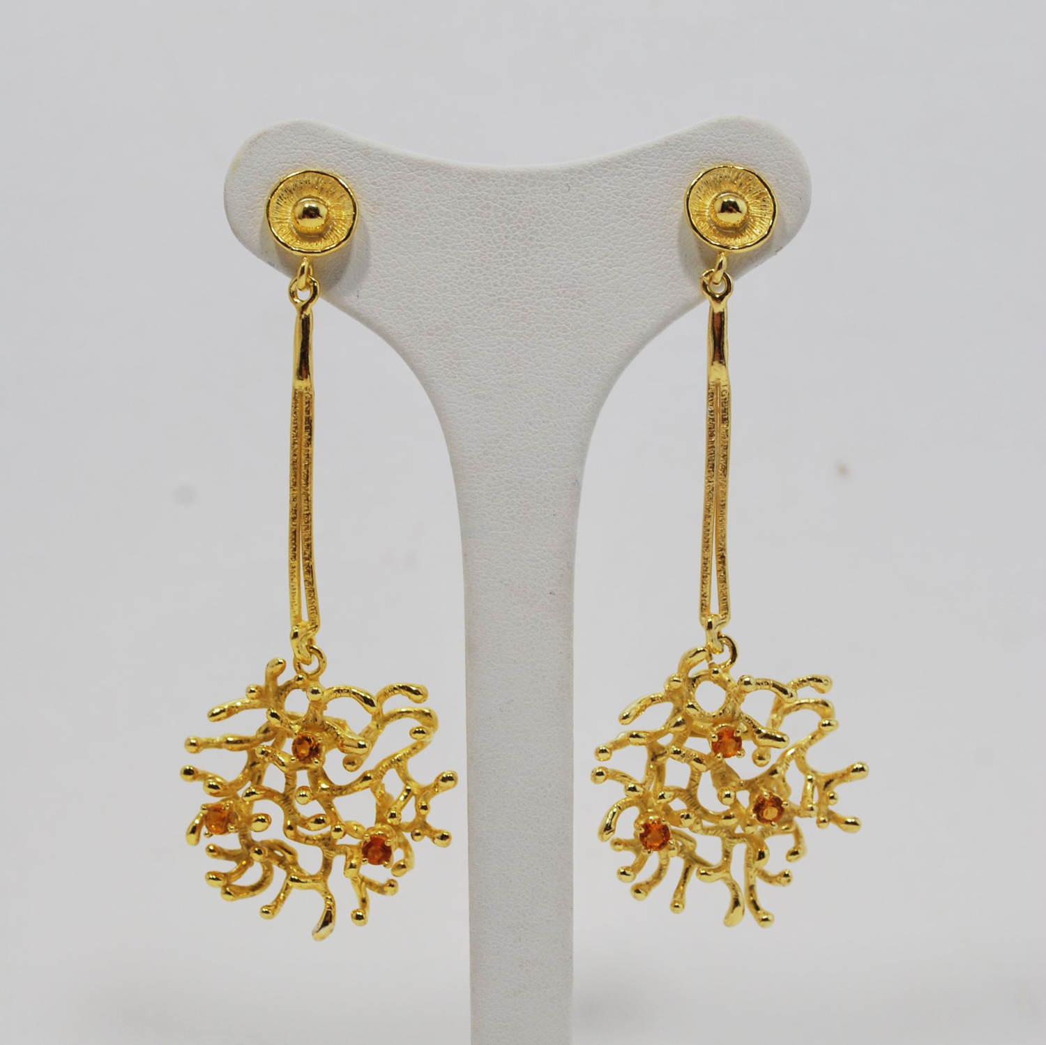 Orecchini pendenti in argento 925 dorato_L16O4