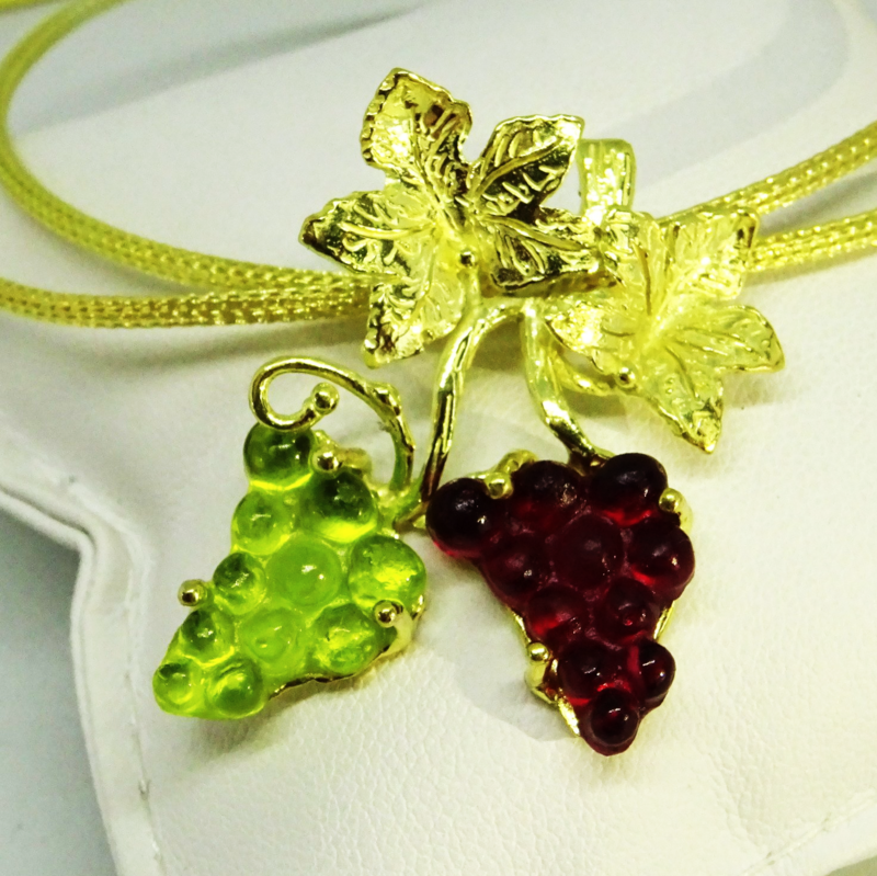 Ciondolo in argento 925 dorato con pasta vitrea_LVP8