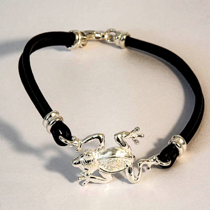 Bracciale in caucciù e argento 925_BS17