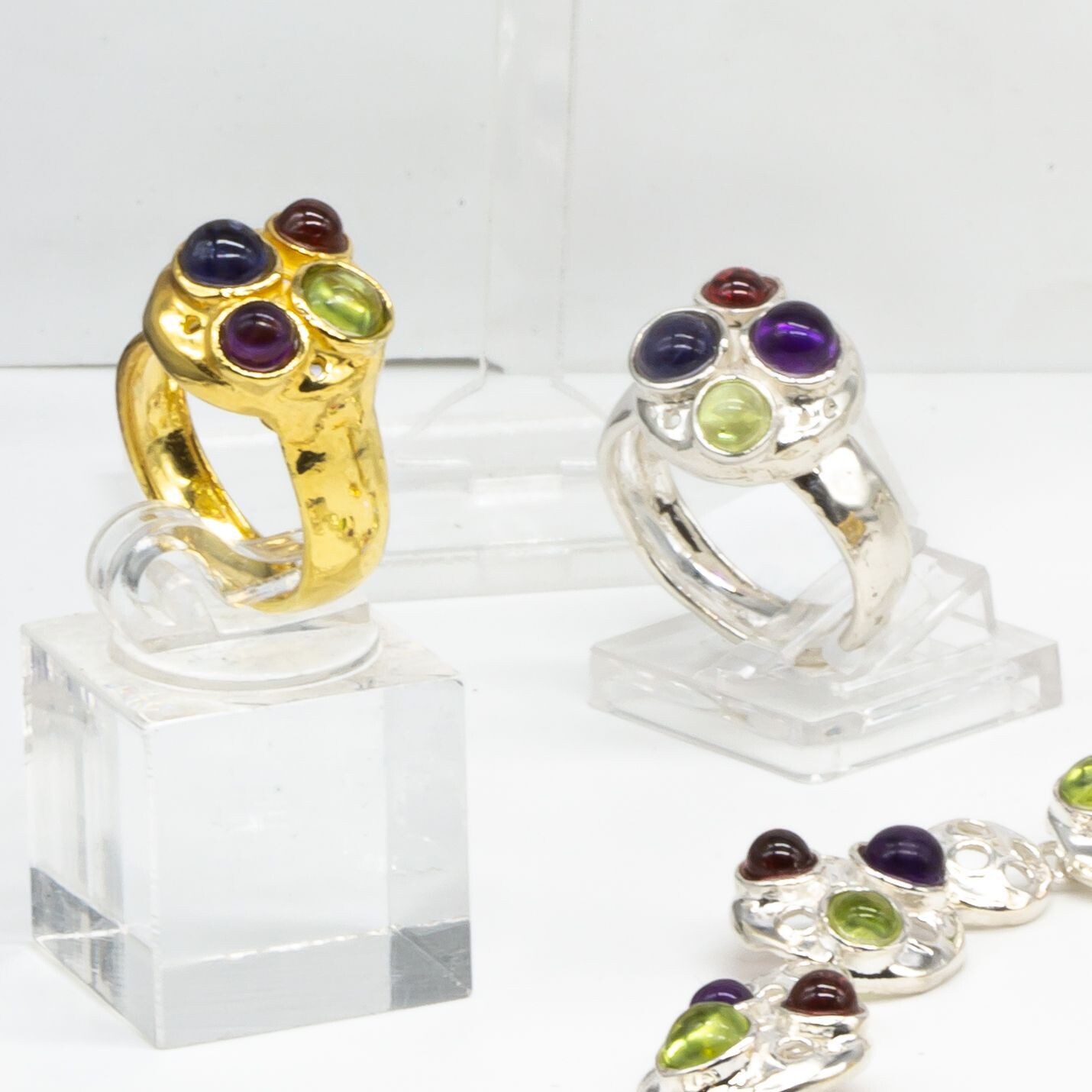 Anello in argento 925 con pietre dure_L57A1