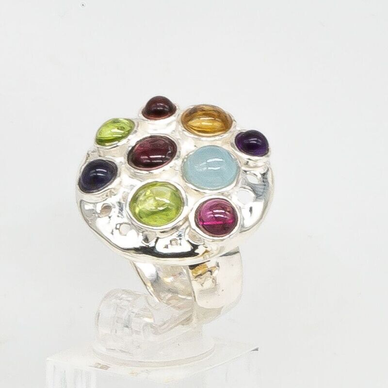 Anello in argento 925 con pietre dure_L57A2