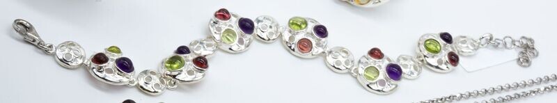 Bracciale in argento 925 con pietre dure_L57B1
