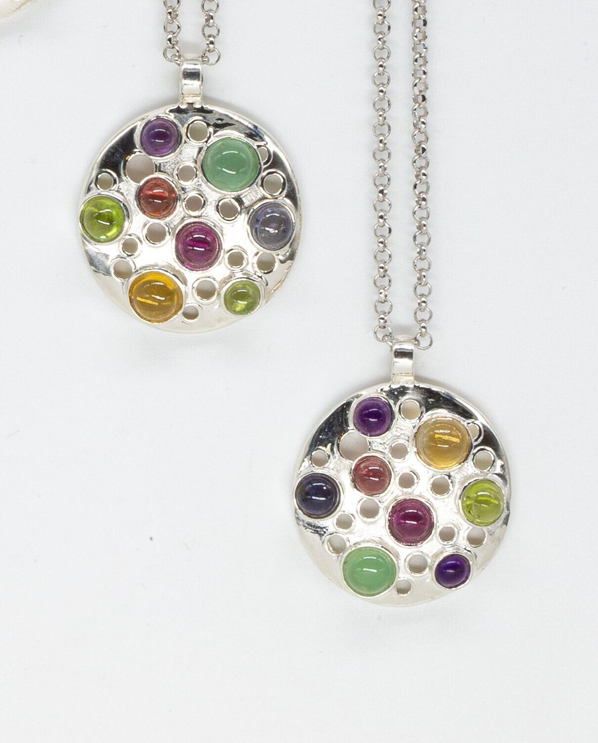 Pendente in argento 925 con pietre dure_L57P1