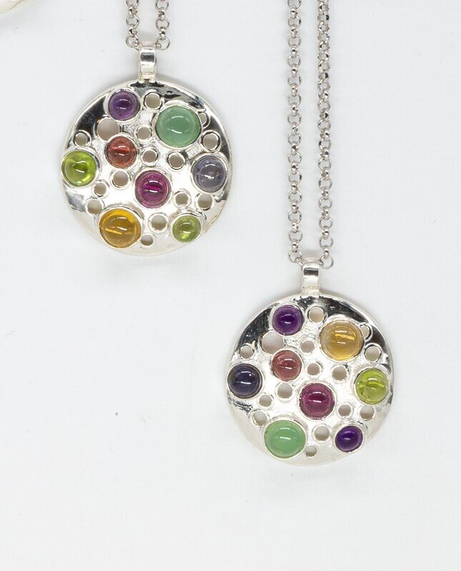 Pendente in argento 925 con pietre dure_L57P1