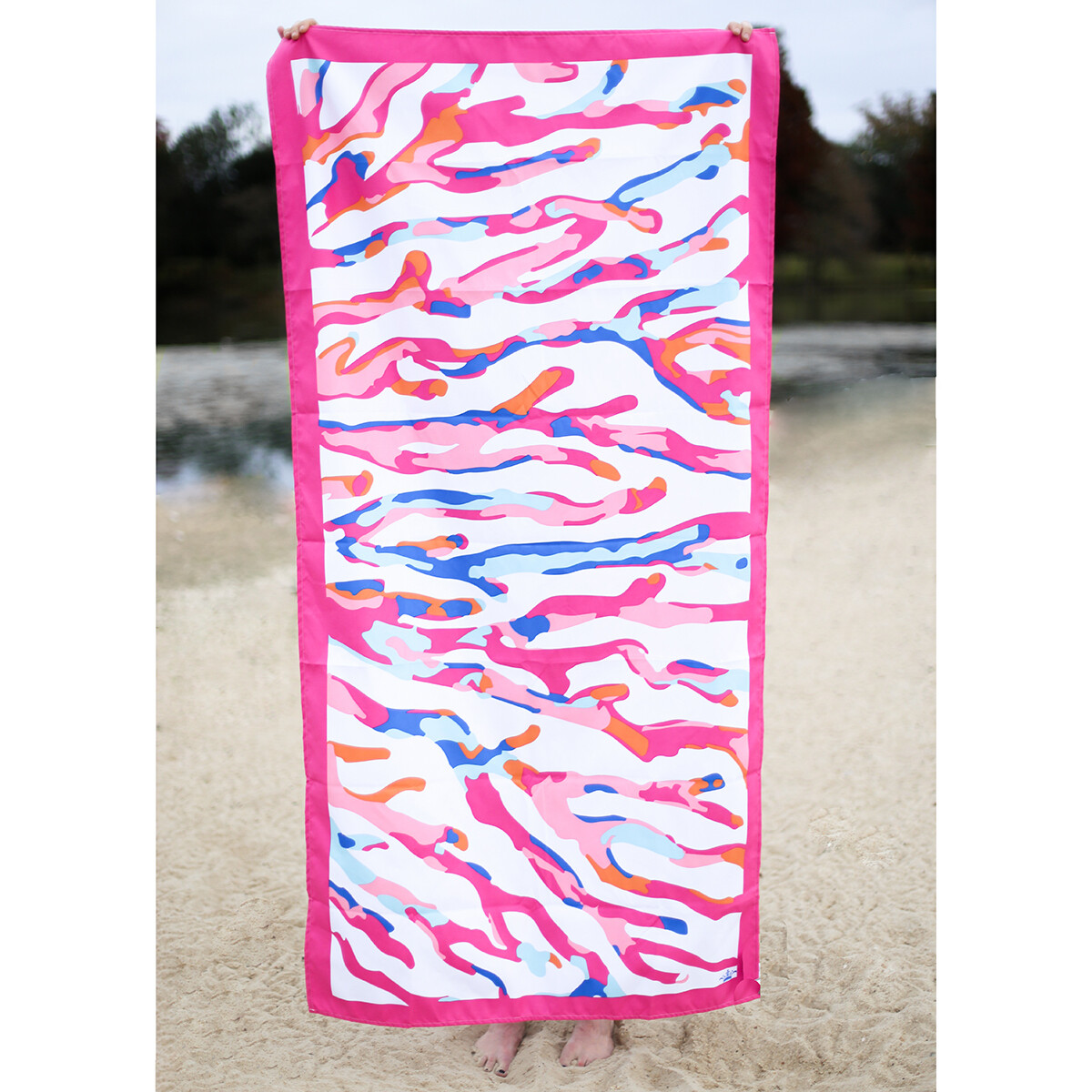 Coral Beach Towel in Hot Pink