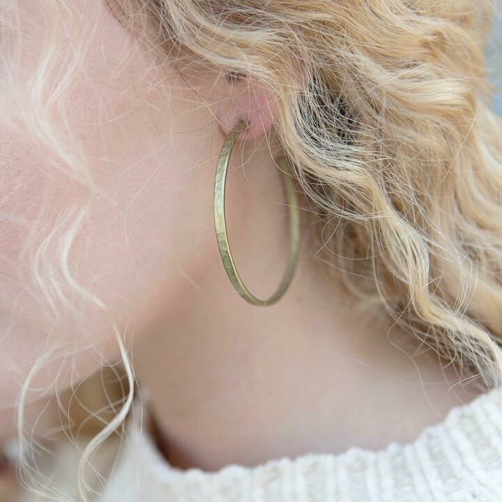 Stone+Stick Brass Hammered Hoops