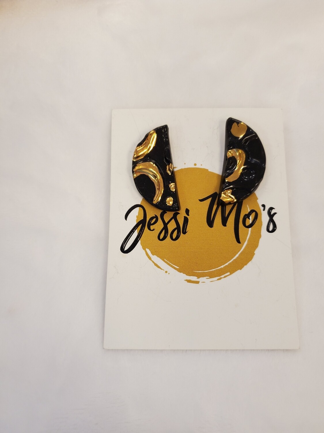 Jessi Mo’s Ceramic Earrings- Black Studs