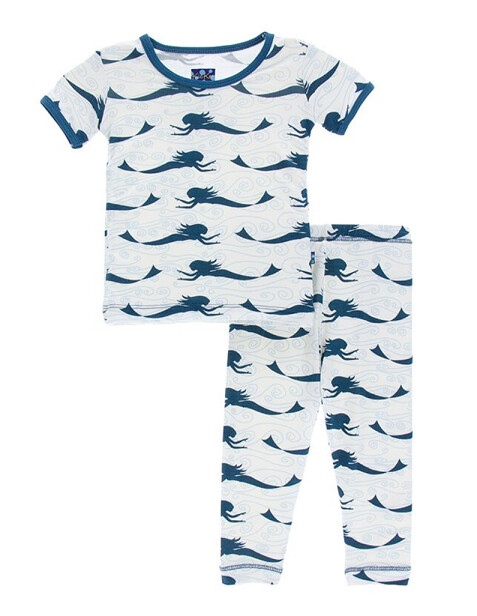 Kickee Pants S/S Pajamas- Natural Mermaid 4T