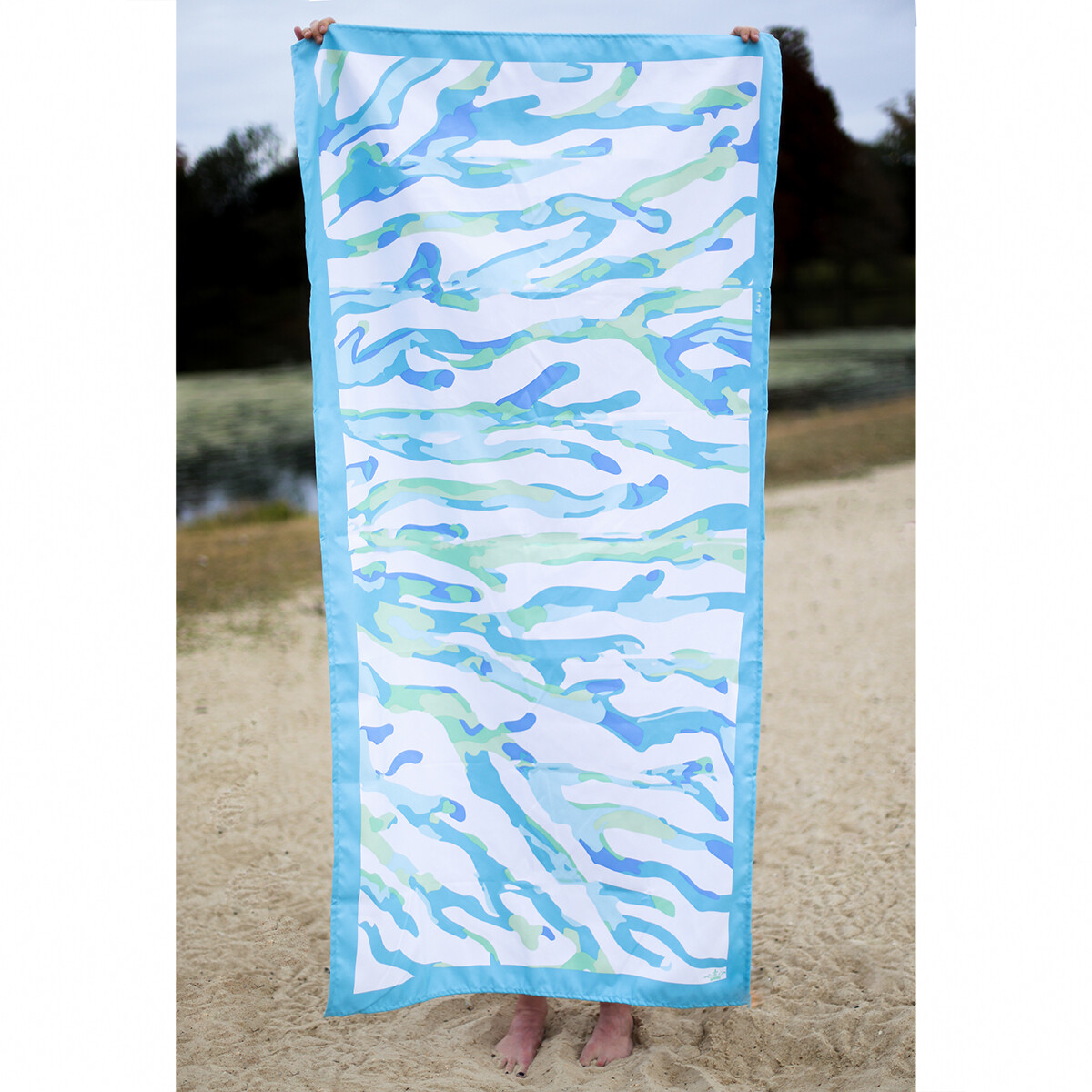 Coral Beach Towel in Turquoise/Blue Glass