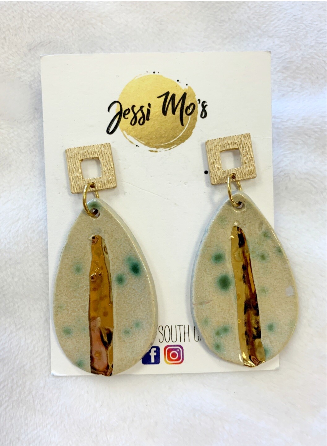 Jessi Mo's Ceramic Earrings- Meadows Glaze