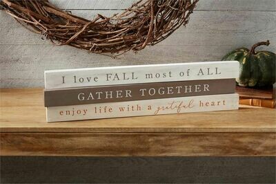 MudPie Love Fall Wood Sentiment Stick