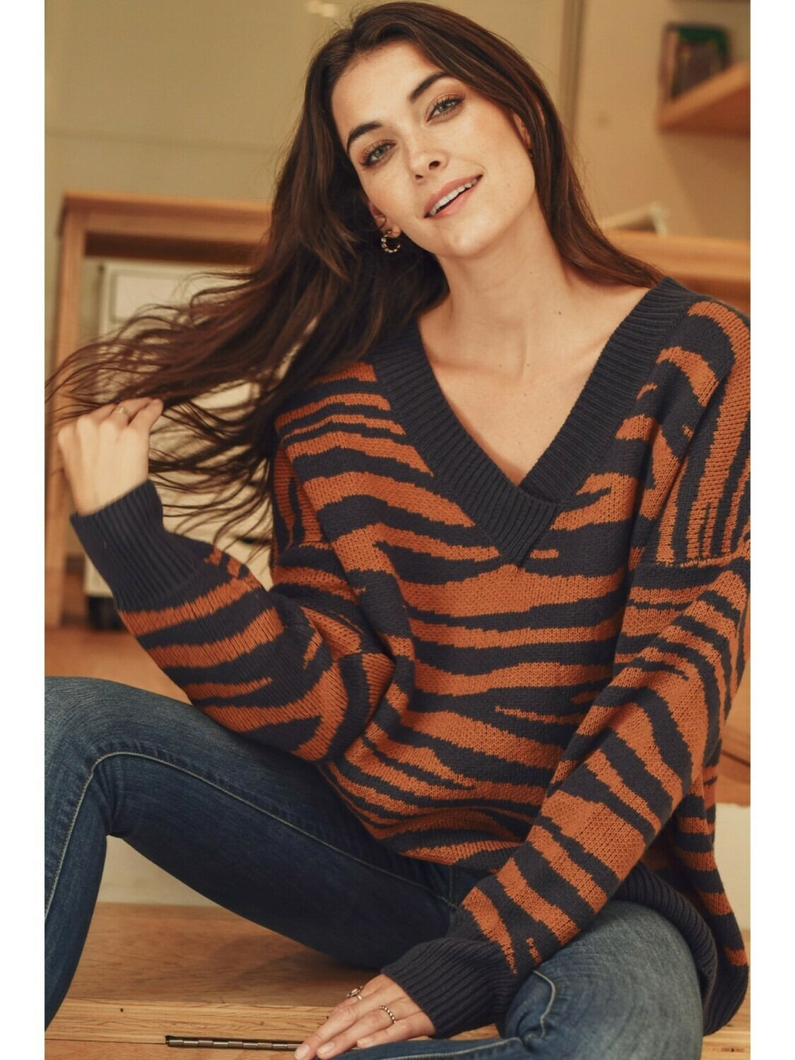 Pull Me In Sweater- Navy