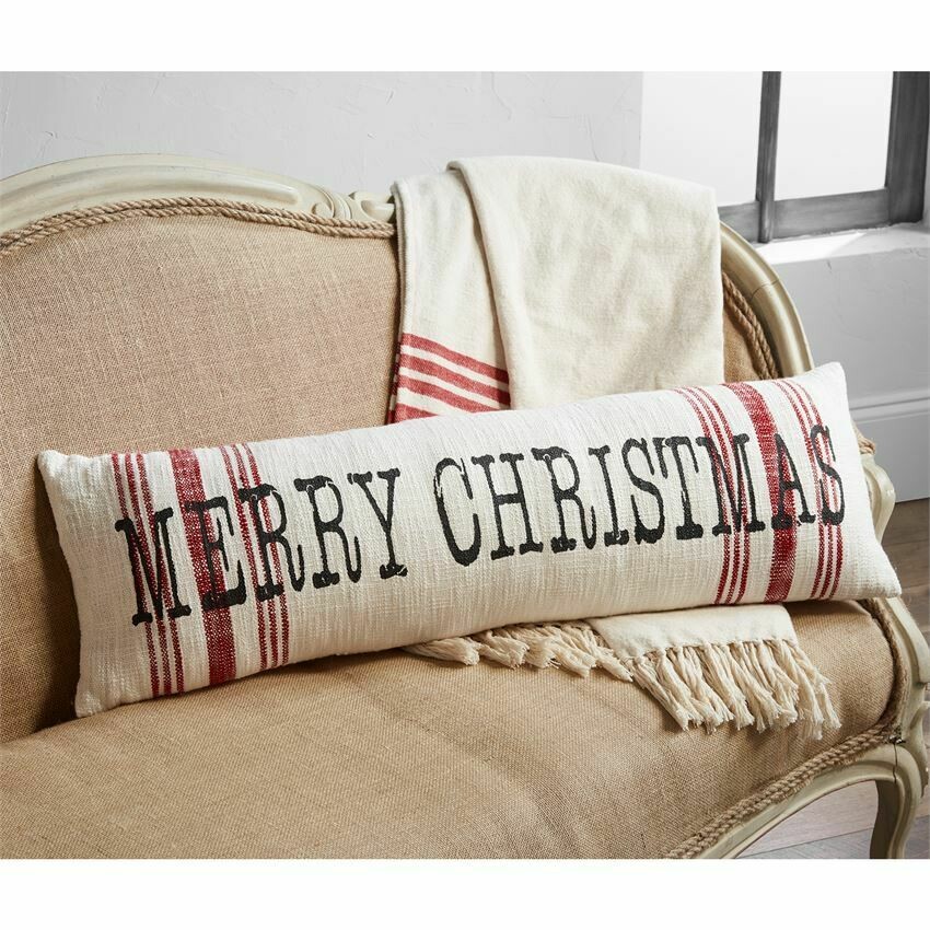 MudPie Merry Christmas Stripe Pillow