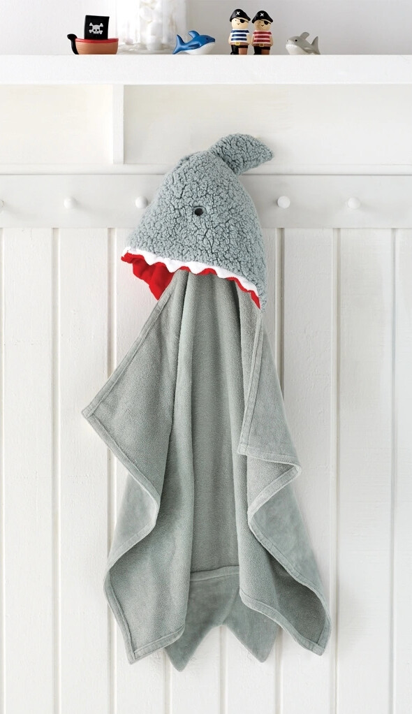 MudPie Shark Baby Hooded Towel