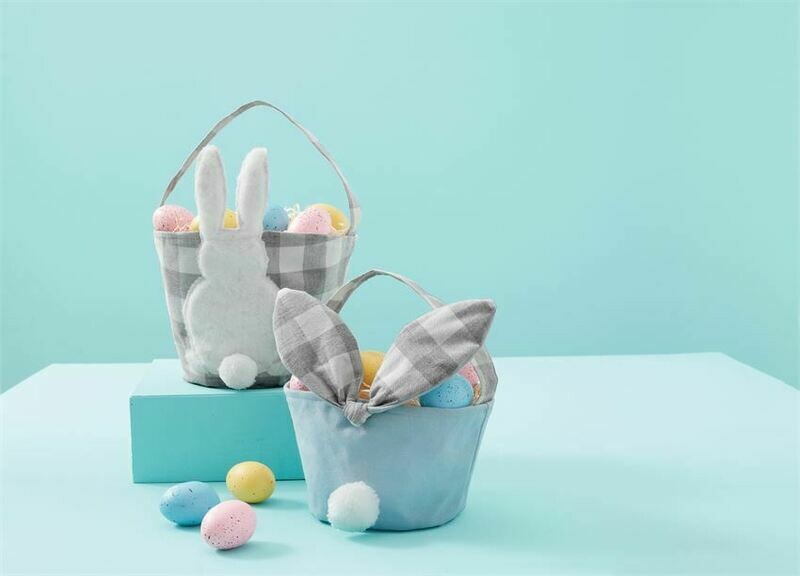 MudPie Gingham Easter Baskets- Boy