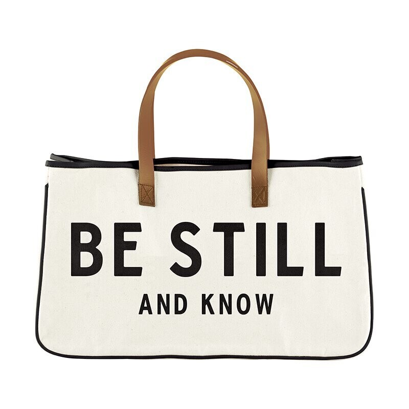 Be Still And Know Large Canvas Tote