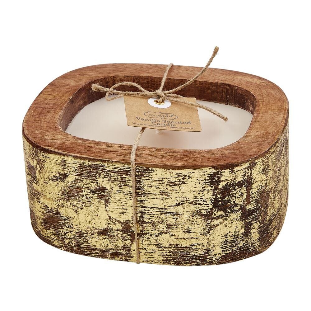 MudPie Gold Wood Candle