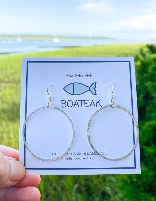 Little Fish Boateak ClassSeaMainsail Earrings- Sil