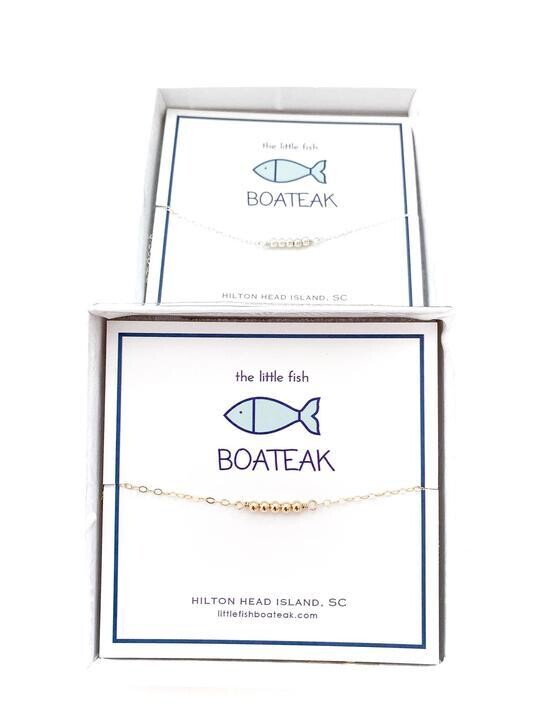 Little Fish Boateak Beaded 5 Ball Necklace - Silvr