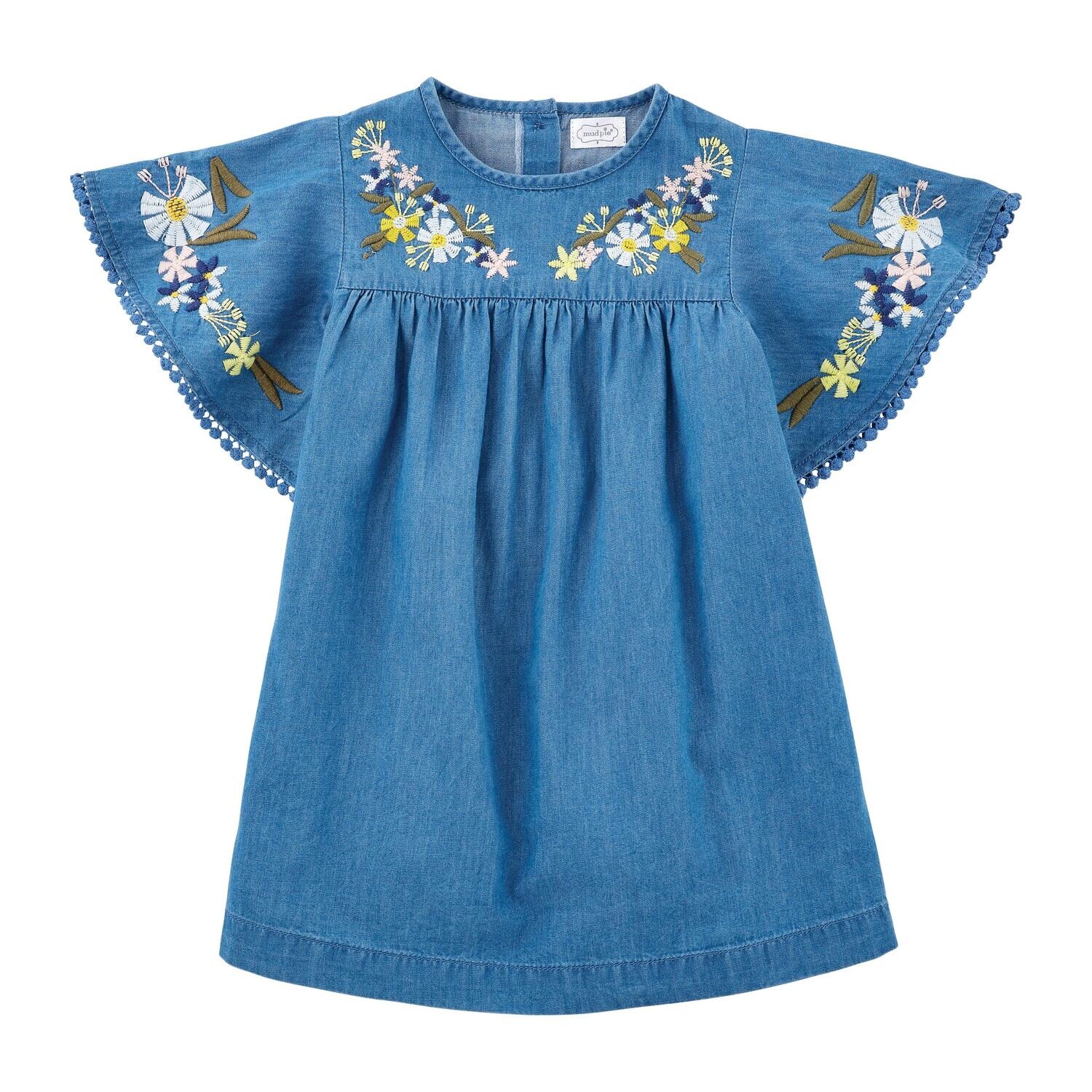 Mud Pie Embroidered Chambray Set