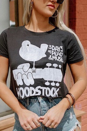 Woodstock Poster Art Crop Tee