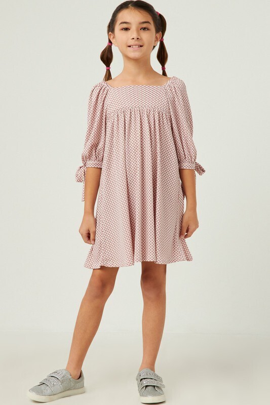 Mackenzie Gingham Knit Dress TWEEN