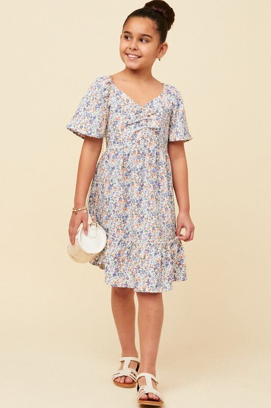 Violet Floral Print Dress TWEEN