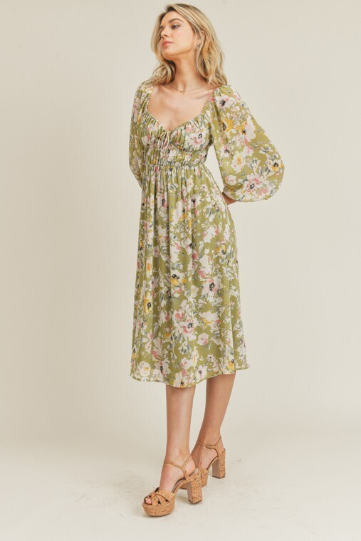 Blossoming Buds Midi Dress