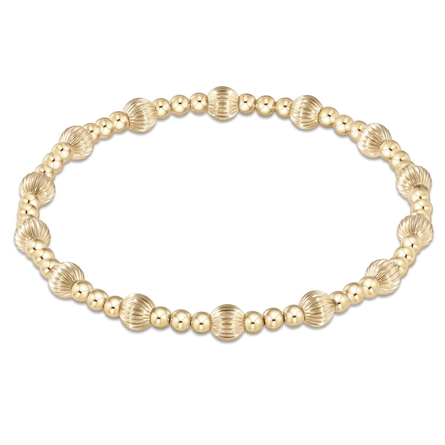 enewton Dignity Sincerity Pattern 5mm Bead Bracelet-Gold