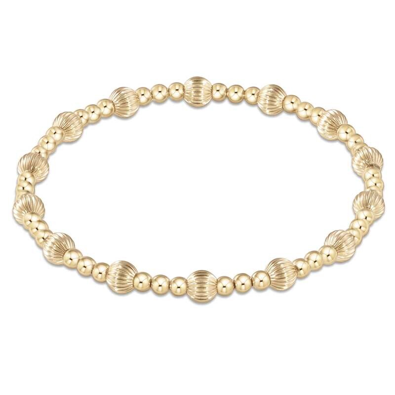 enewton Dignity Sincerity Pattern 5mm Bead Bracelet-Gold