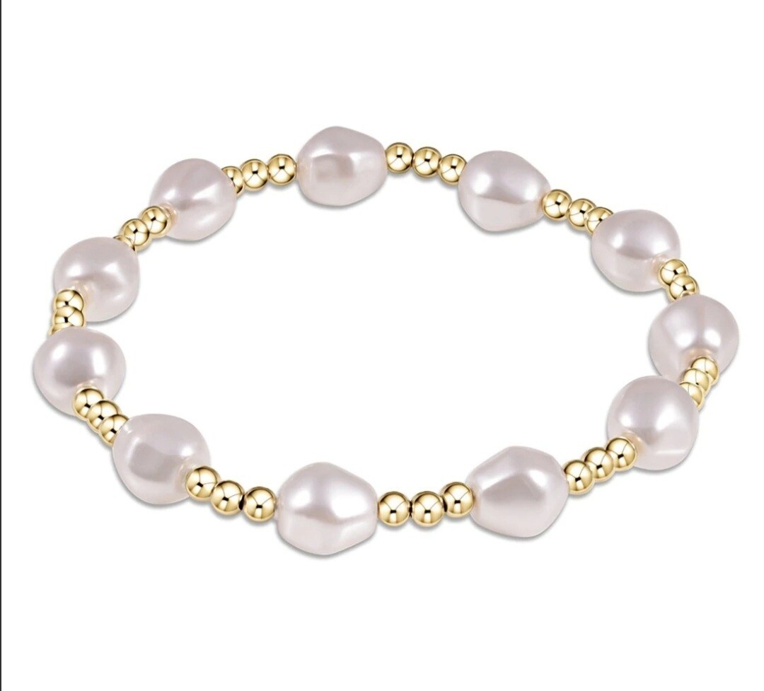 enewton Admire Gold 3mm Bead Bracelet - Pearl 
