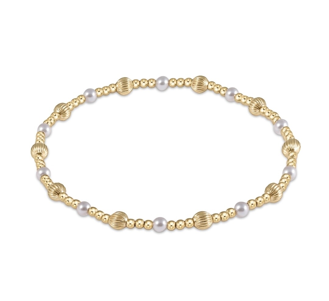 enewton Dignity Sincerity Pattern 4mm Bead Bracelet - Pearl 
