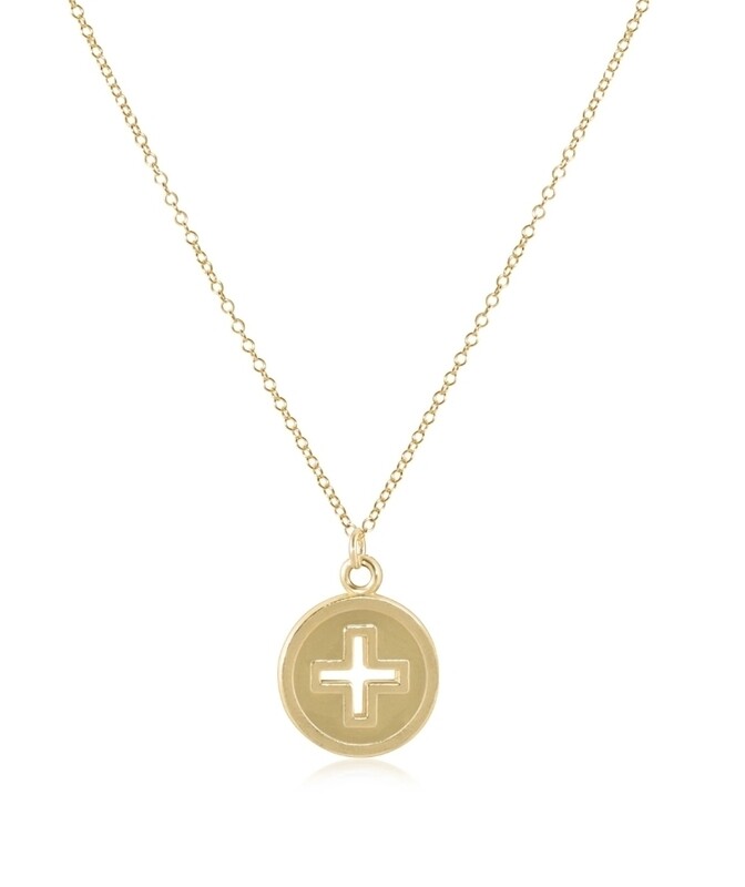 enewton 16&quot; Necklace Gold- Signature Cross Gold Disc