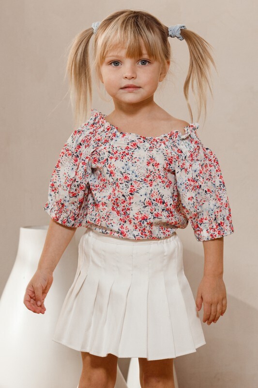 New Blossoms Floral Print Top, Girls