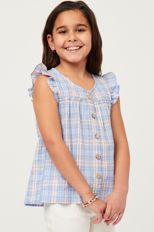 Caroline Plaid Top, TWEEN