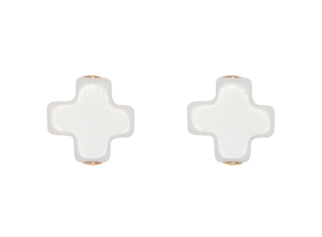 enewton Signature Cross Stud - Off White