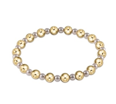 enewton Extends - Grateful Pattern 6mm Bead Bracelet - Pearl