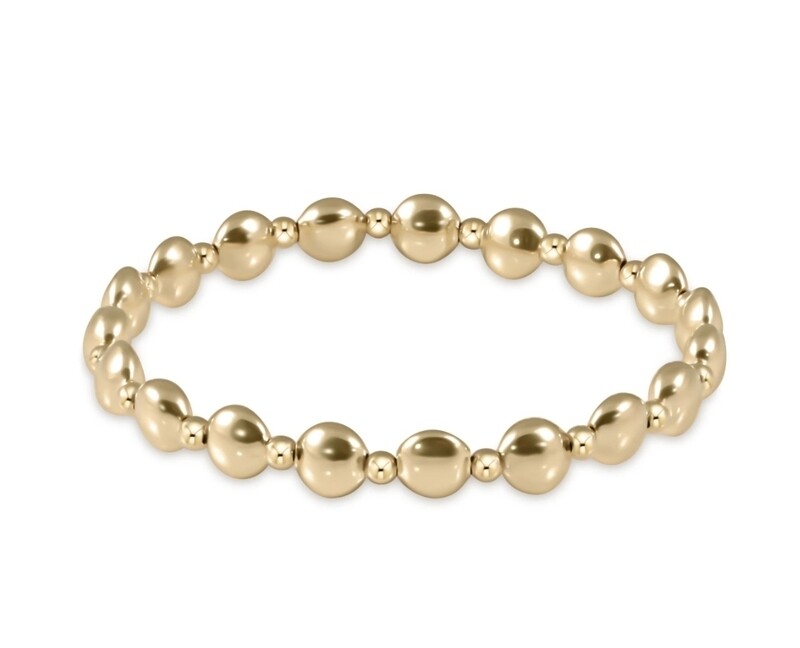 enewton Honesty Gold Grateful Pattern 6mm Bead Bracelet