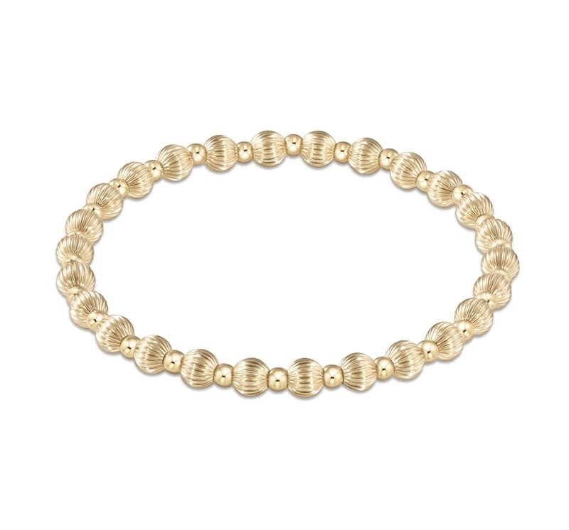 enewton Dignity Grateful Pattern 5mm Bead Bracelet - Gold