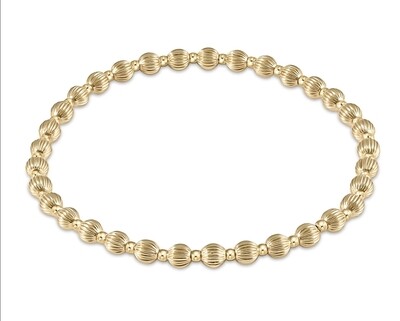 enewton Dignity Grateful Pattern 4mm Bead Bracelet - Gold 