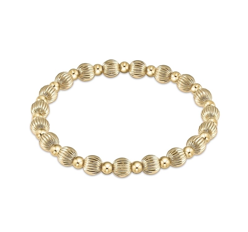enewton Dignity Grateful Pattern 6mm Bead Bracelet - Gold 