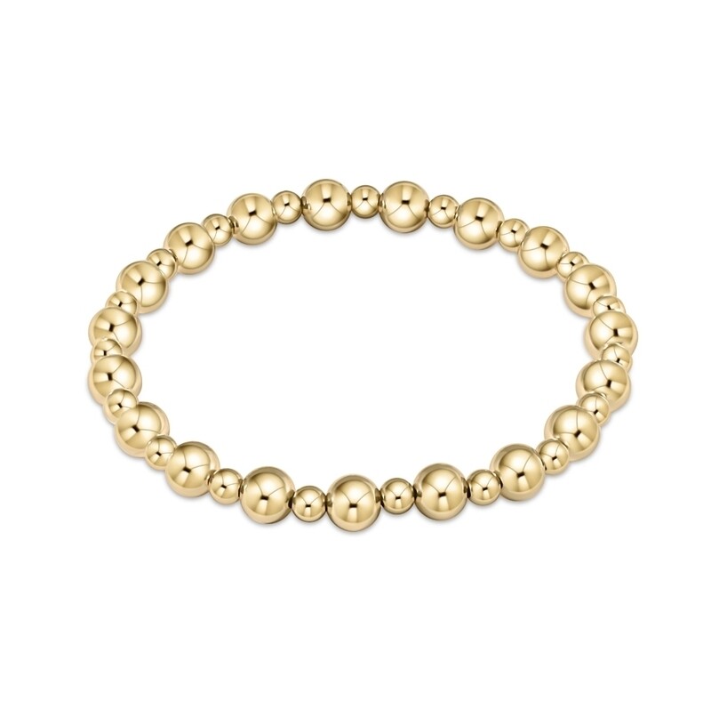 enewton Classic Grateful Pattern 6mm Bead Bracelet - Gold
