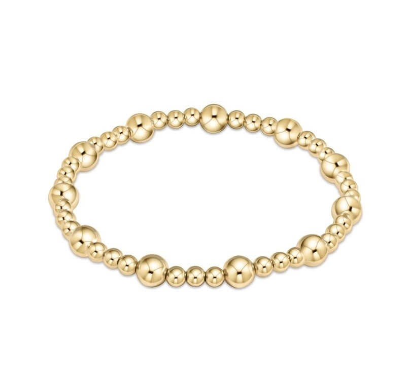 enewton Classic Sincerity Pattern 6mm Bead Bracelet - Gold 