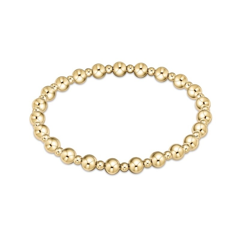 enewton Classic Grateful Pattern 5mm Bead Bracelet - Gold