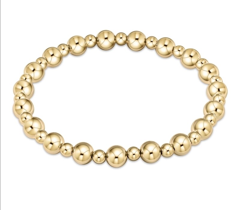enewton Extends - Classic Grateful Pattern 6mm Bead Bracelet Gold