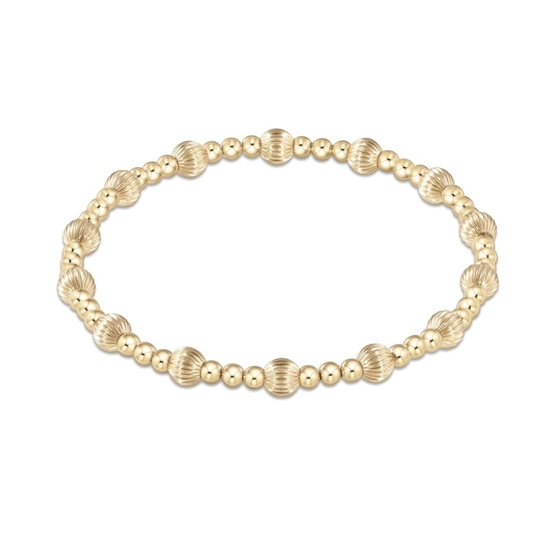 enewton Extends - Dignity Sincerity Pattern 5mm Bead Bracelet Gold