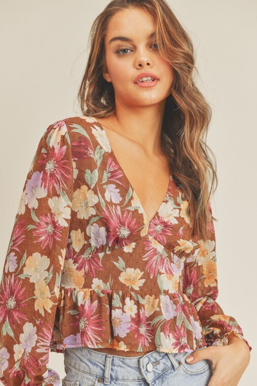 Around Town Floral Print Top