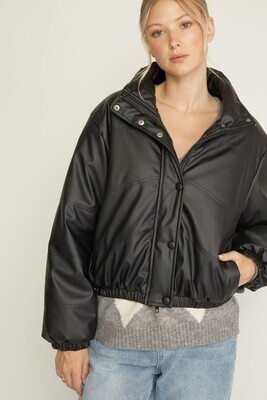 Puffer Peace Faux Leather Jacket