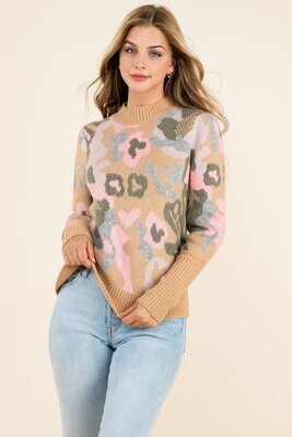 Somewhat Different Print Sweater